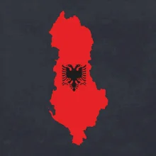 Albánsko mapa a znak