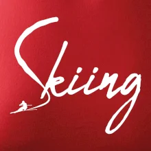 Skiing nápis lyžiar Skiing nápis lyžiar