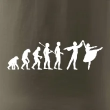 Evolúcia tanec - muž a žena so sukňou