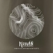 Kriváň - vrstevnice v kruhu
