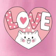 Mačka love - ružové srdce