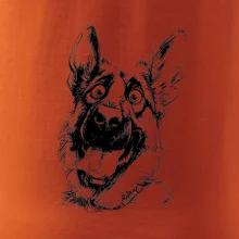 Čiernobiela karikatúra Nemecký ovčiak