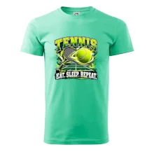 Tenisová raketa a míček eat sleep repeat