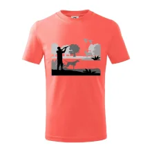 Lovec a stavač v lese