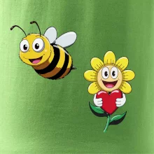 Parové tričko - Včela a kvetina