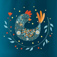 Folklór - sliepky s margarétkami