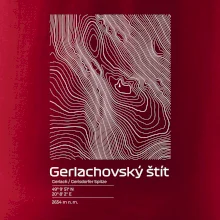 Gerlachovský štít - vrstevnice v obdĺžniku