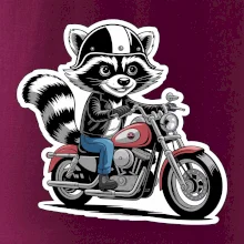 Mýval na motorke kreslený