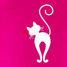 Zamilovaná mačka zozadu