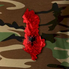 Mapa Albánsko reliéf hôr