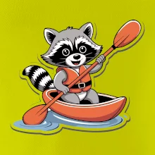 Mýval v kajaku kreslený