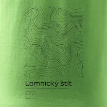 Lomnický štít - vrstevnice v obdĺžniku
