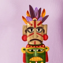 Mayová maska s perím