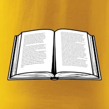 Kniha čiernobiela otvorená s textom