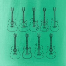 Typy gitár čiernej kresby