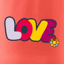 Love nápis s kvetinou