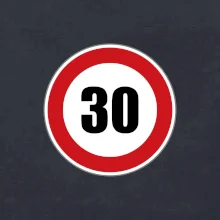 Dopravná značka - obmedzenie rýchlosti 30