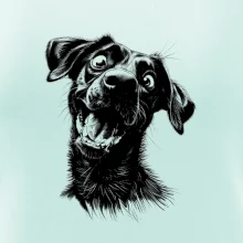 Čiernobiela karikatúra Labrador tmavý