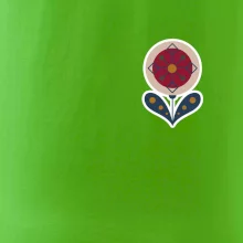 Folklór na prsníku kvetina guľatá