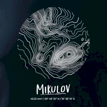 Mikulov - vrstevnice v kruhu