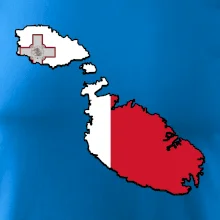 Mapa Malta s vlajkou