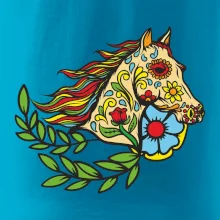 Kôň farebný s listami Kôň farebný s listami