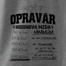 Hodinová mzda - opravár