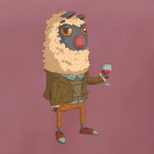 Alpaka s vínom muž