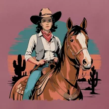 Cowgirl vintage na koni