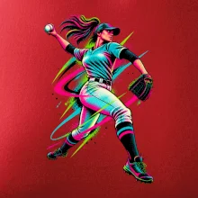 Baseballová nadhazovačka neonový pop art