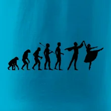 Evolúcia tanec - muž a žena so sukňou