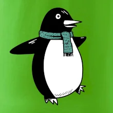 Tučniak so zeleným šálom