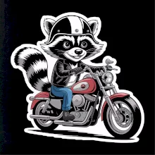 Mýval na motorke kreslený