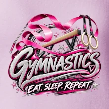 Gymnastická stuha a kruhy eat sleep repeat