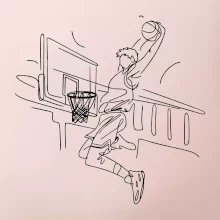 Basketbalista jedným ťahom - výskok