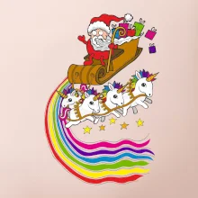 Santa a jednorožce (Pecka design)
