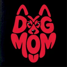 Dog mom nápis v hlavě