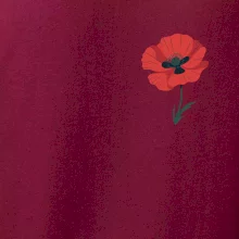 Vlčí mak kreslený na prsníku