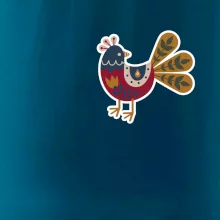 Folklór na prsníku sliepky