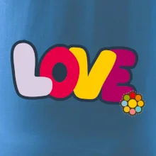 Love nápis s kvetinou