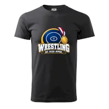 Zápasnická žíněnka se zlatou medailí eat sleep wrestling  repeat