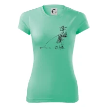 Kreslený rybár na pni