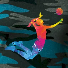 Volejbalistka splash s loptou