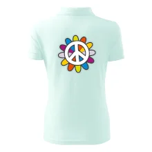 Peace symbol s kreslenou kvetinou