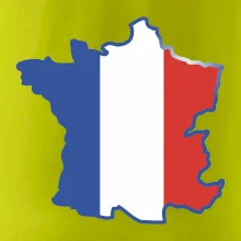 Francúzska vlajka mapa obrys Francúzska vlajka mapa obrys