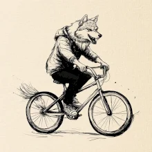 Vlk na bicykli