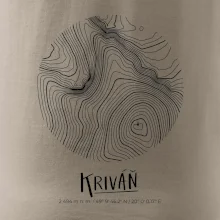 Kriváň - vrstevnice v kruhu
