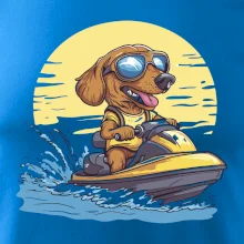 Jazvečík na vodnom skútri