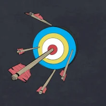 Šípy vo farebnom terči