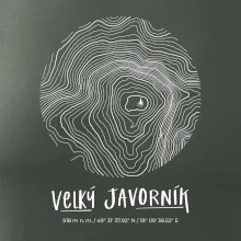 Velký Javorník (Beskydy) - vrstevnice v kruhu